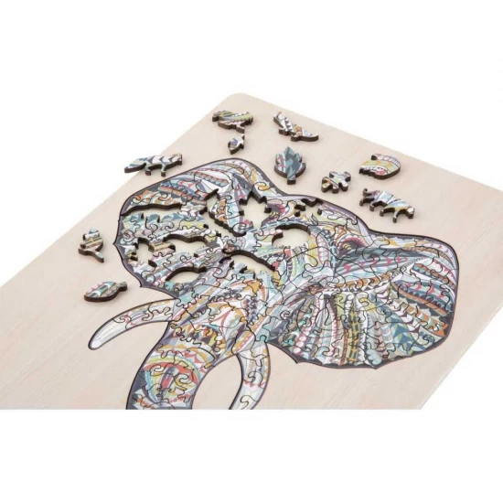 Puzzle Lemn Elefant, 137 piese, 30x22.5 cm Grafix Puzzle Lemn Elefant, 137 piese, 30x22.5 cm Grafix