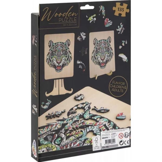 Puzzle Lemn Tigru, 135 piese, 30x22.5 cm Grafix Puzzle Lemn Tigru, 135 piese, 30x22.5 cm Grafix