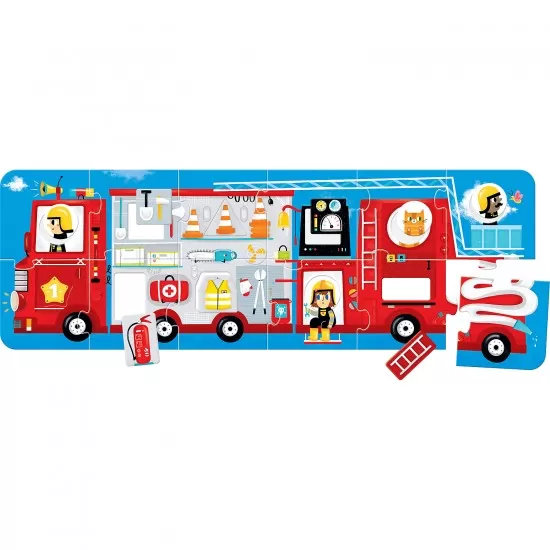 Puzzle masina de pompieri 23 piese 98x33cm Banana Panda Puzzle masina de pompieri 23 piese 98x33cm Banana Panda