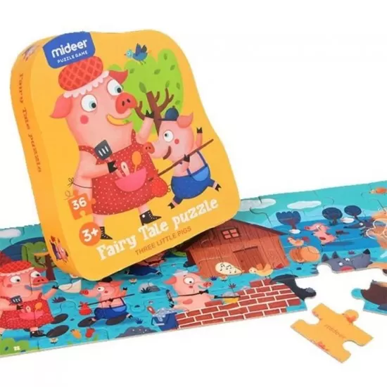 Puzzle poveste Cei Trei Purcelusi 36 piese Mideer Puzzle poveste Cei Trei Purcelusi 36 piese Mideer