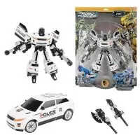 Robot transformabil in masina SUV Roboforces 20 cm Toi-Toys TT30087Z alb
