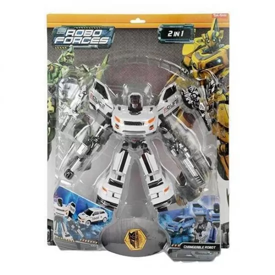 Robot transformabil in masina SUV Roboforces 20 cm Toi-Toys TT30087Z alb Robot transformabil in masina SUV Roboforces 20 cm Toi-Toys TT30087Z alb