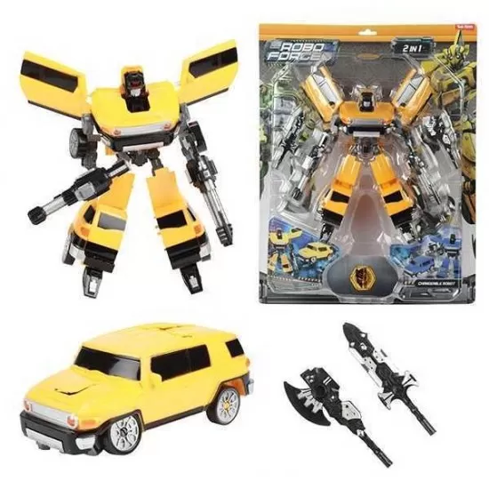 Robot transformabil in masina SUV Roboforces 20 cm Toi-Toys TT30087Z galben Robot transformabil in masina SUV Roboforces 20 cm Toi-Toys TT30087Z galben