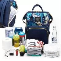 Rucsac multifunctional mamici Leaves Bambinice BN028 Albastru