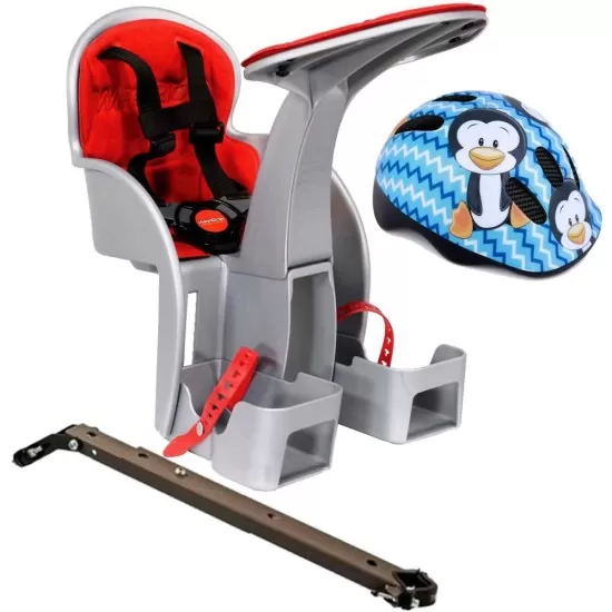 Scaun bicicleta copii SafeFront Clasic, Pozitie montare Centru, 15 Kg si si Casca Protectie XS 44-48 Penguin WeeRide WR09SKPG Gri/Rosu Scaun bicicleta copii SafeFront Clasic, Pozitie montare Centru, 15 Kg si si Casca Protectie XS 44-48 Penguin WeeRide WR09SKPG Gri/Rosu