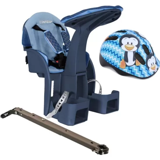 Scaun bicicleta copii SafeFront Deluxe, Pozitie montare Centru, 15 Kg si Casca Protectie XS 44-48 Penguin WeeRide WR10SKPG Denim Scaun bicicleta copii SafeFront Deluxe, Pozitie montare Centru, 15 Kg si Casca Protectie XS 44-48 Penguin WeeRide WR10SKPG Denim