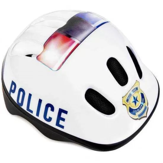 Scaun bicicleta copii SafeFront Deluxe,  Pozitie montare Centru, 15 Kg si Casca Protectie XS 44-48 Police WeeRide WR10SKPL Denim