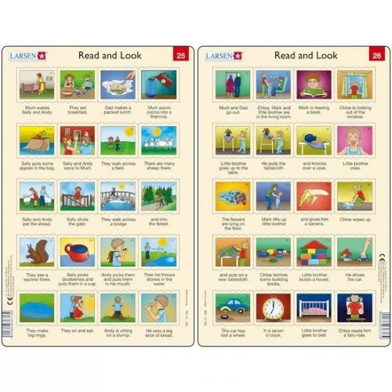 Set 10 Puzzle-uri Read and Look 21 -30 (EN), 10 piese Larsen LRRA11 Set 10 Puzzle-uri Read and Look 21 -30 (EN), 10 piese Larsen LRRA11