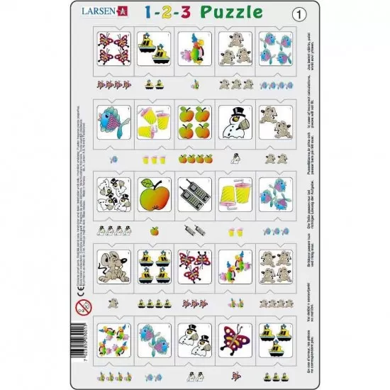 Set 12 Puzzle-uri 1-2-3, 25 Piese Larsen LRP46 Set 12 Puzzle-uri 1-2-3, 25 Piese Larsen LRP46