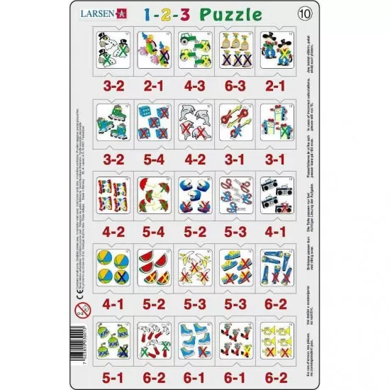 Set 12 Puzzle-uri 1-2-3, 25 Piese Larsen LRP46 Set 12 Puzzle-uri 1-2-3, 25 Piese Larsen LRP46
