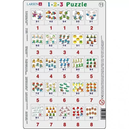 Set 12 Puzzle-uri 1-2-3, 25 Piese Larsen LRP46 Set 12 Puzzle-uri 1-2-3, 25 Piese Larsen LRP46