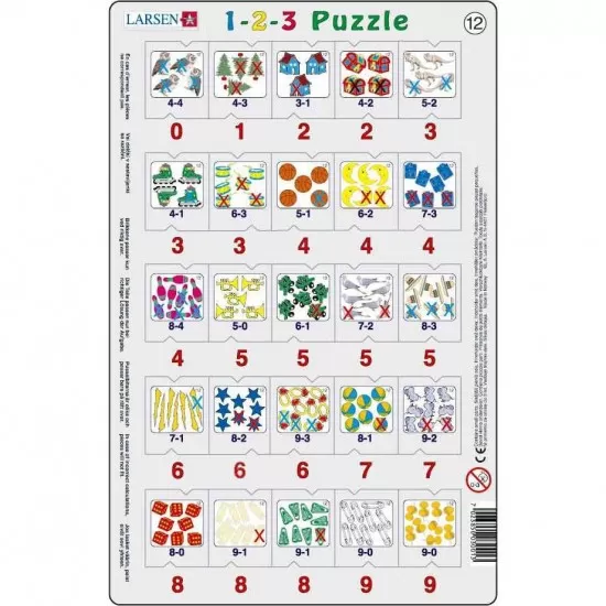 Set 12 Puzzle-uri 1-2-3, 25 Piese Larsen LRP46 Set 12 Puzzle-uri 1-2-3, 25 Piese Larsen LRP46