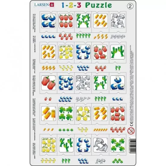 Set 12 Puzzle-uri 1-2-3, 25 Piese Larsen LRP46 Set 12 Puzzle-uri 1-2-3, 25 Piese Larsen LRP46