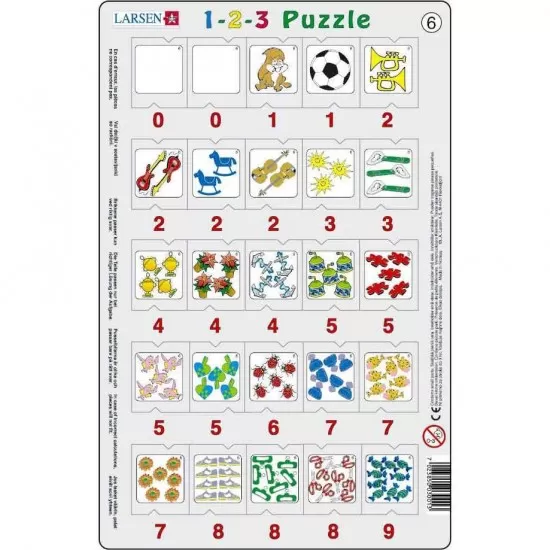 Set 12 Puzzle-uri 1-2-3, 25 Piese Larsen LRP46 Set 12 Puzzle-uri 1-2-3, 25 Piese Larsen LRP46