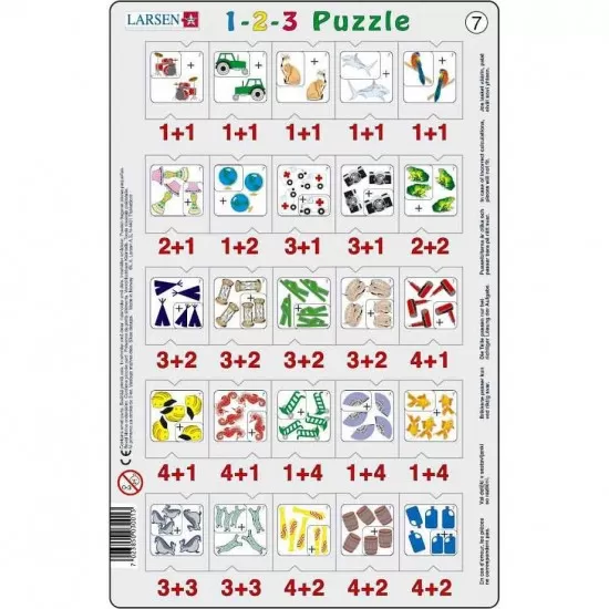 Set 12 Puzzle-uri 1-2-3, 25 Piese Larsen LRP46 Set 12 Puzzle-uri 1-2-3, 25 Piese Larsen LRP46