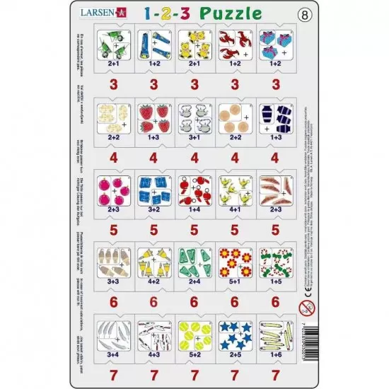 Set 12 Puzzle-uri 1-2-3, 25 Piese Larsen LRP46 Set 12 Puzzle-uri 1-2-3, 25 Piese Larsen LRP46