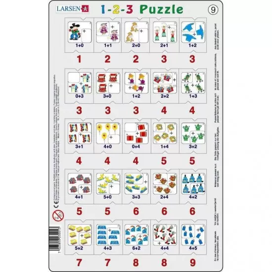 Set 12 Puzzle-uri 1-2-3, 25 Piese Larsen LRP46 Set 12 Puzzle-uri 1-2-3, 25 Piese Larsen LRP46