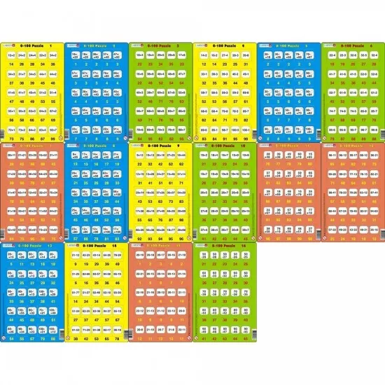 Set 16 Puzzle-uri 0 - 100, 25 Piese Larsen LRP48 Set 16 Puzzle-uri 0 - 100, 25 Piese Larsen LRP48