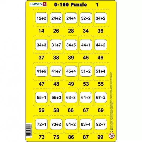 Set 16 Puzzle-uri 0 - 100, 25 Piese Larsen LRP48 Set 16 Puzzle-uri 0 - 100, 25 Piese Larsen LRP48
