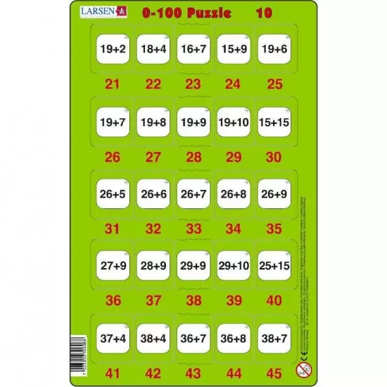 Set 16 Puzzle-uri 0 - 100, 25 Piese Larsen LRP48 Set 16 Puzzle-uri 0 - 100, 25 Piese Larsen LRP48