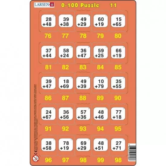 Set 16 Puzzle-uri 0 - 100, 25 Piese Larsen LRP48 Set 16 Puzzle-uri 0 - 100, 25 Piese Larsen LRP48