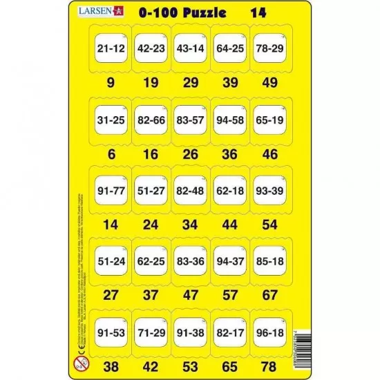 Set 16 Puzzle-uri 0 - 100, 25 Piese Larsen LRP48 Set 16 Puzzle-uri 0 - 100, 25 Piese Larsen LRP48