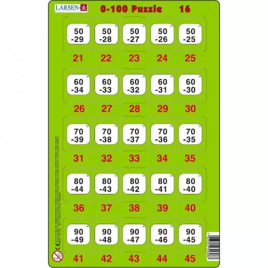 Set 16 Puzzle-uri 0 - 100, 25 Piese Larsen LRP48 Set 16 Puzzle-uri 0 - 100, 25 Piese Larsen LRP48
