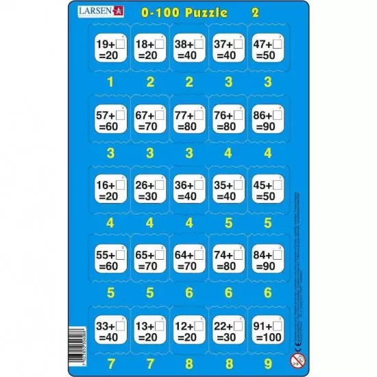 Set 16 Puzzle-uri 0 - 100, 25 Piese Larsen LRP48 Set 16 Puzzle-uri 0 - 100, 25 Piese Larsen LRP48