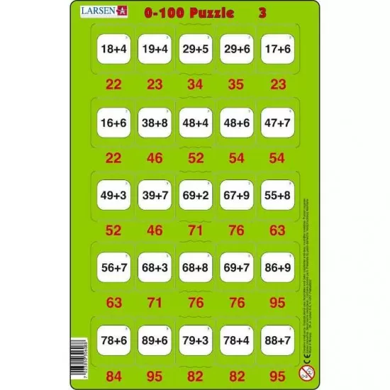 Set 16 Puzzle-uri 0 - 100, 25 Piese Larsen LRP48 Set 16 Puzzle-uri 0 - 100, 25 Piese Larsen LRP48