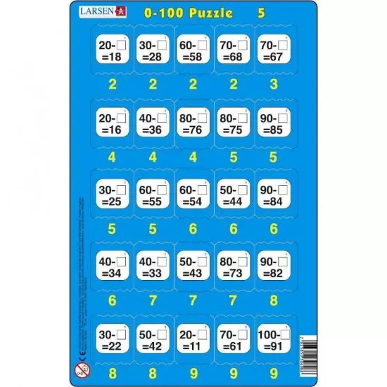 Set 16 Puzzle-uri 0 - 100, 25 Piese Larsen LRP48 Set 16 Puzzle-uri 0 - 100, 25 Piese Larsen LRP48