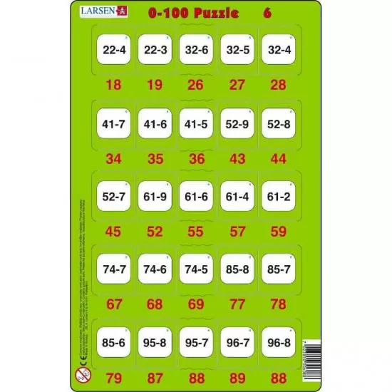 Set 16 Puzzle-uri 0 - 100, 25 Piese Larsen LRP48 Set 16 Puzzle-uri 0 - 100, 25 Piese Larsen LRP48