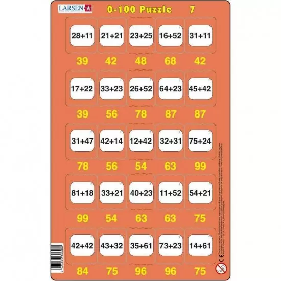 Set 16 Puzzle-uri 0 - 100, 25 Piese Larsen LRP48 Set 16 Puzzle-uri 0 - 100, 25 Piese Larsen LRP48
