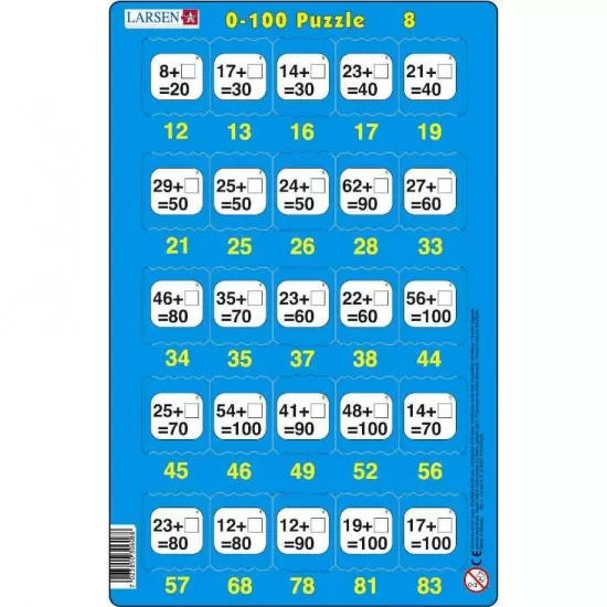 Set 16 Puzzle-uri 0 - 100, 25 Piese Larsen LRP48 Set 16 Puzzle-uri 0 - 100, 25 Piese Larsen LRP48