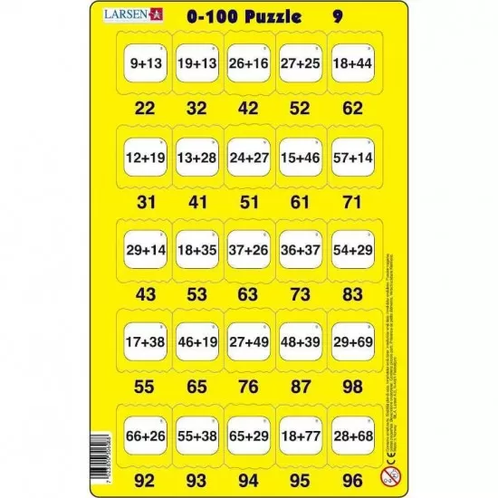 Set 16 Puzzle-uri 0 - 100, 25 Piese Larsen LRP48 Set 16 Puzzle-uri 0 - 100, 25 Piese Larsen LRP48