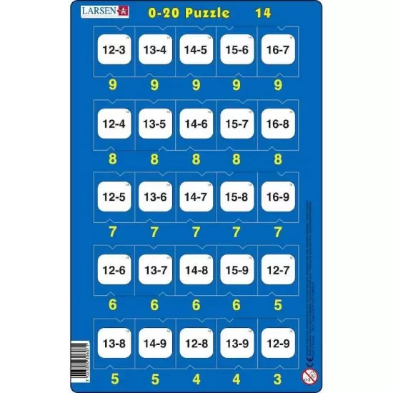 Set 16 Puzzle-uri 0 - 20, 25 Piese Larsen LRP47 Set 16 Puzzle-uri 0 - 20, 25 Piese Larsen LRP47