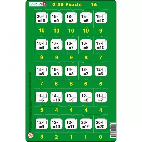 Set 16 Puzzle-uri 0 - 20, 25 Piese Larsen LRP47 Set 16 Puzzle-uri 0 - 20, 25 Piese Larsen LRP47