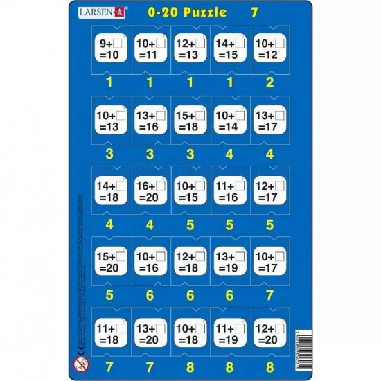 Set 16 Puzzle-uri 0 - 20, 25 Piese Larsen LRP47 Set 16 Puzzle-uri 0 - 20, 25 Piese Larsen LRP47