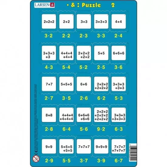 Set 16 Puzzle-uri Inmultire si Impartire, 25 Piese Larsen LRP49 Set 16 Puzzle-uri Inmultire si Impartire, 25 Piese Larsen LRP49