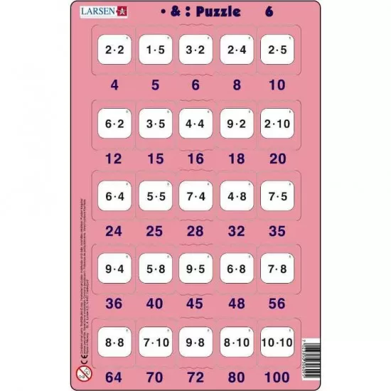 Set 16 Puzzle-uri Inmultire si Impartire, 25 Piese Larsen LRP49 Set 16 Puzzle-uri Inmultire si Impartire, 25 Piese Larsen LRP49