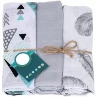 Set 3 scutece din muselina Infantilo Gri IF19192