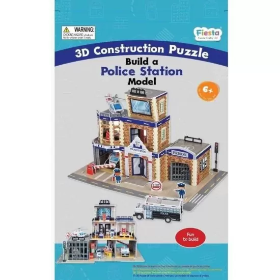 Set constructie puzzle 3D -  Statie de politie Fiesta Crafts 89 piese