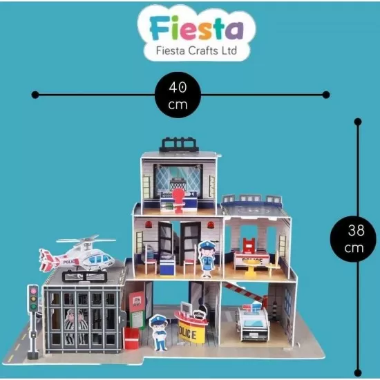 Set constructie puzzle 3D -  Statie de politie Fiesta Crafts 89 piese