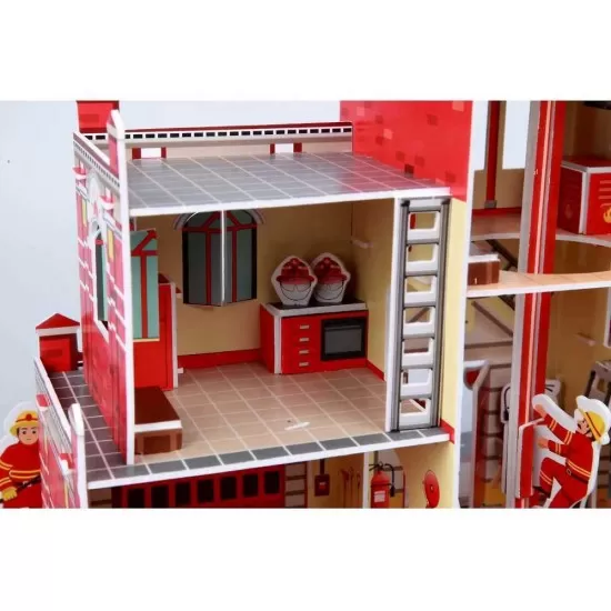 Set constructie puzzle 3D Statie de pompieri Fiesta Crafts 72 piese Set constructie puzzle 3D Statie de pompieri Fiesta Crafts 72 piese