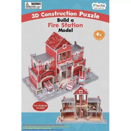Set constructie puzzle 3D Statie de pompieri Fiesta Crafts 72 piese Set constructie puzzle 3D Statie de pompieri Fiesta Crafts 72 piese