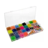 Set creativ elastice loom colorate cu organizator si accesorii, 1500 piese Kruzzel