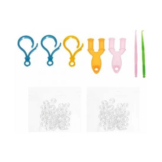 Set creativ elastice loom colorate cu organizator si accesorii, 1500 piese Kruzzel Set creativ elastice loom colorate cu organizator si accesorii, 1500 piese Kruzzel