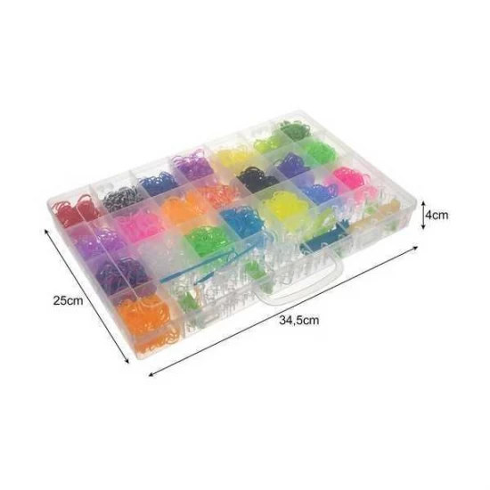Set creativ elastice loom colorate cu organizator si accesorii, 4400 piese Kruzzel Set creativ elastice loom colorate cu organizator si accesorii, 4400 piese Kruzzel