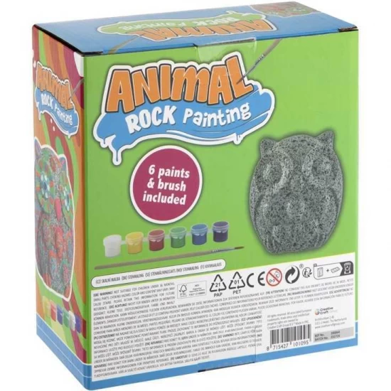 Set Creativ Pictura pe Pietre Animal 8 piese Grafix Bufnita