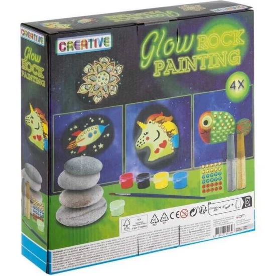 Set pictura pe pietre cu vopsea fosforescenta Glow in the dark Grafix Set pictura pe pietre cu vopsea fosforescenta Glow in the dark Grafix