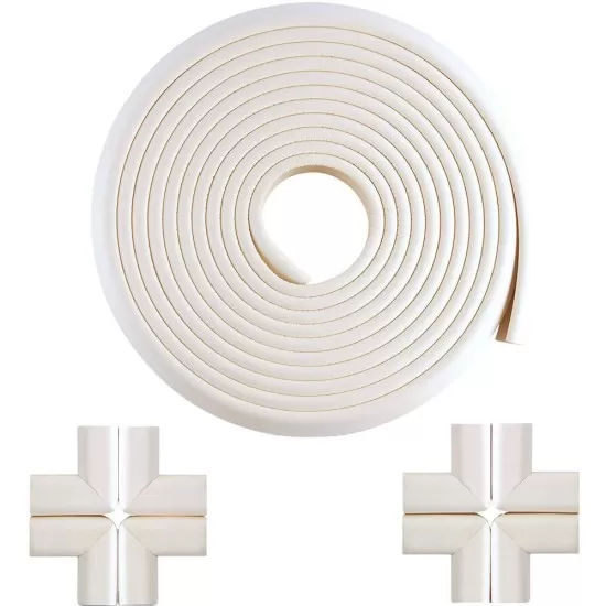 Set rola protectie multifunctionala XXL de 6m si 8 aparatori moi pentru colturi Alb Bambinice BN008 Set rola protectie multifunctionala XXL de 6m si 8 aparatori moi pentru colturi Alb Bambinice BN008